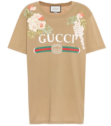 cotton jersey t-shirt with gucci embroidery|Cotton jersey T.